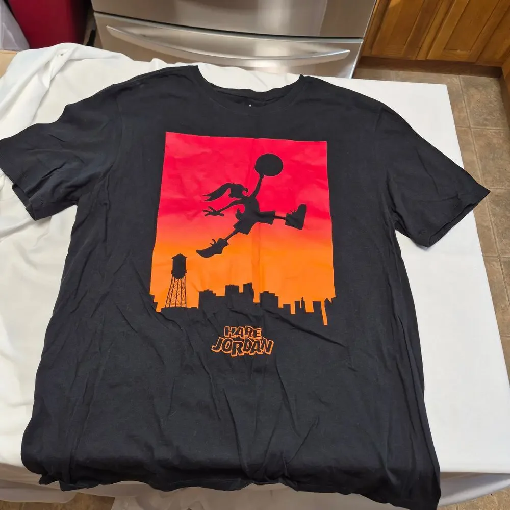 Air Jordan Hare Jordan T Shirt Mens Large Black Bugs Bunny Jumpman Graphic Tee